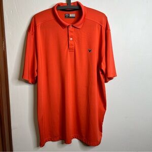 Callaway Golf Polo Orange Salmon Collared Shirt Opti Dri Size L Large EUC